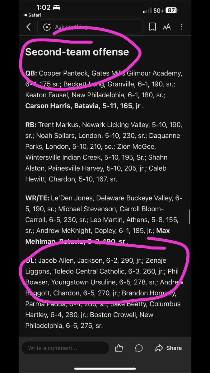 Blessed to be named 2nd team All-State in Ohio!