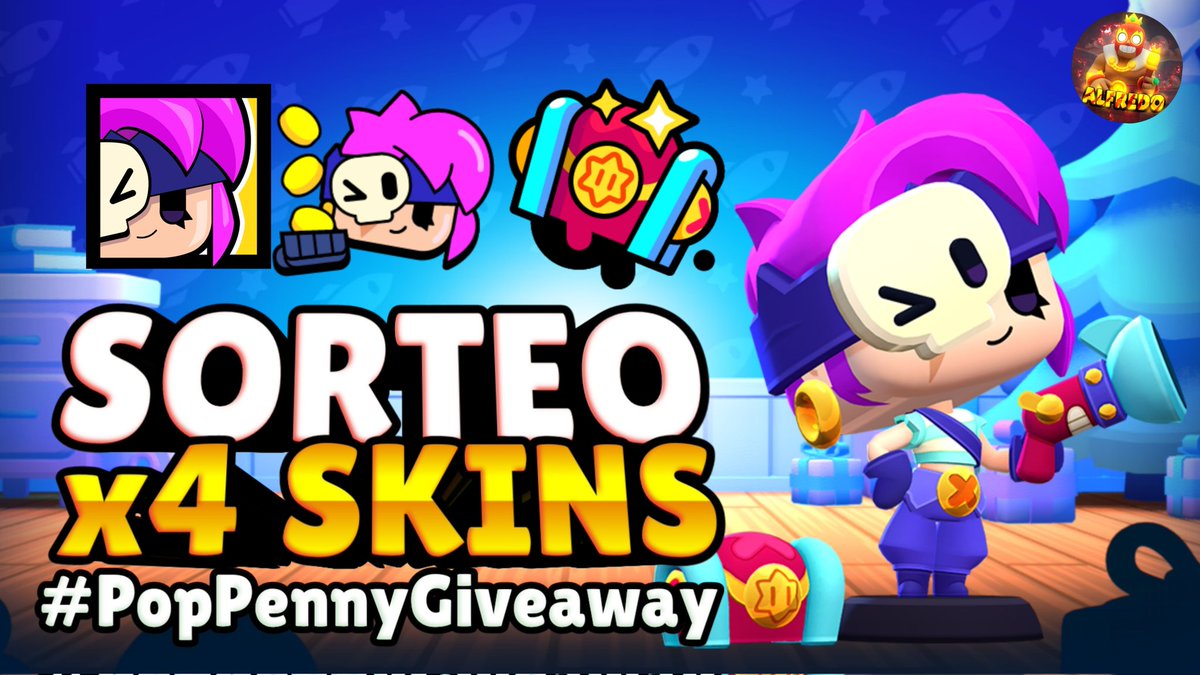 ⭐SORTEO 4 SKINS de PENNY POP⭐

Requisitos:
- Like
- Follow
- RT
- Mencionar un amigo

Ganadores: 21/12-12:30🇪🇸 en mi canal de Twitch

Aquí solo puedes participar por una skin, en este link tienes el resto de sorteos.
linktr.ee/alfredoodz

#PopPennyGiveaway #BrawlStars