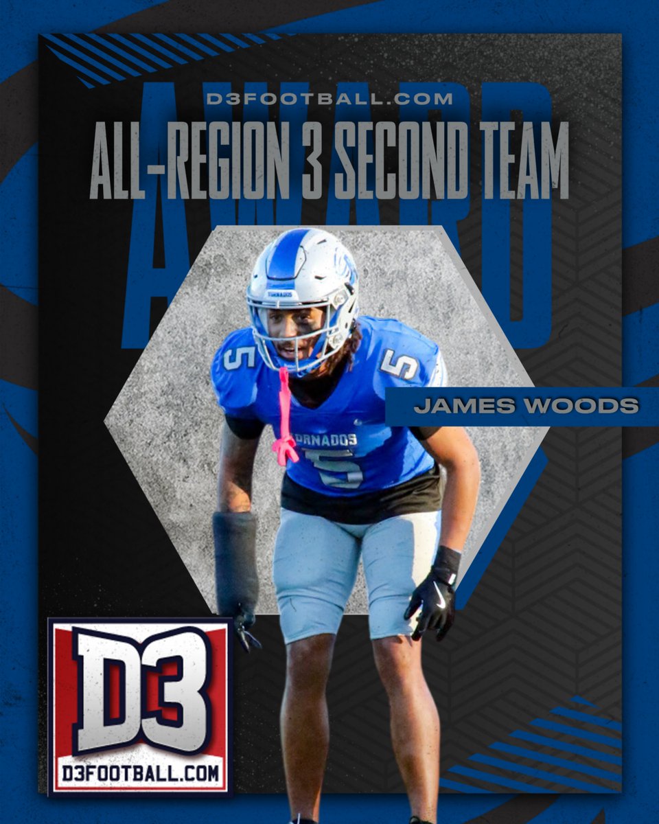 Brevard College Athletics (@bctornados) on Twitter photo Football: BREAKING NEWS - Congrats to <a href="/BrevardF5/">BC Football 🌪</a> senior defensive back James Woods for being selected to the D3football.com All-Region 3 Second Team! #NadoNation #d3fb Football: BREAKING NEWS - Congrats to <a href="/BrevardF5/">BC Football 🌪</a> senior defensive back James Woods for being selected to the D3football.com All-Region 3 Second Team! #NadoNation #d3fb
