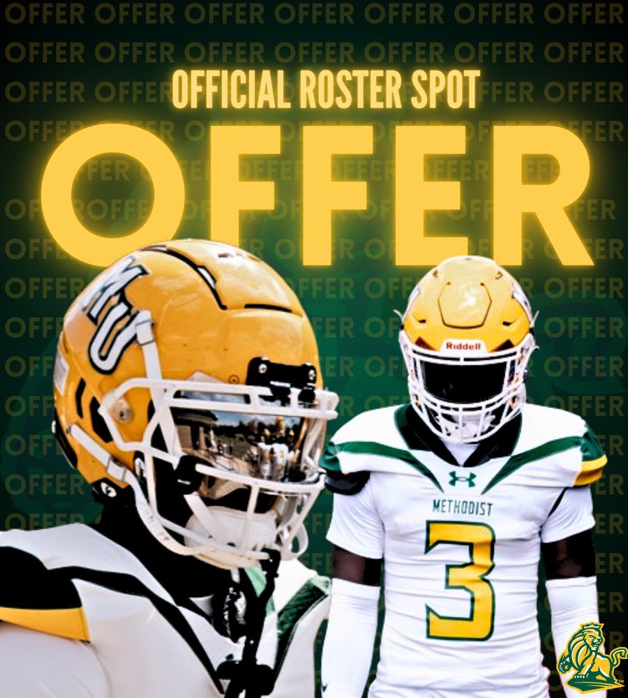 Blessed to announce that I have received my first offer from <a href="/Methodist_FB/">Methodist University FB</a>. Much thanks to <a href="/tra_pound5/">Coach Tra</a> and <a href="/CoachReger/">Drew Reger</a> for the opportunity .  
<a href="/Spartanburg_FB/">SpartanburgVikingsFootball</a> <a href="/REFINEDFB/">Coach Mark Hodge</a> <a href="/CoachEBenton/">Eugene Benton</a> <a href="/nateharris79/">Coach Nate Harris</a> <a href="/HodgeRealtor/">DanaHodge</a>