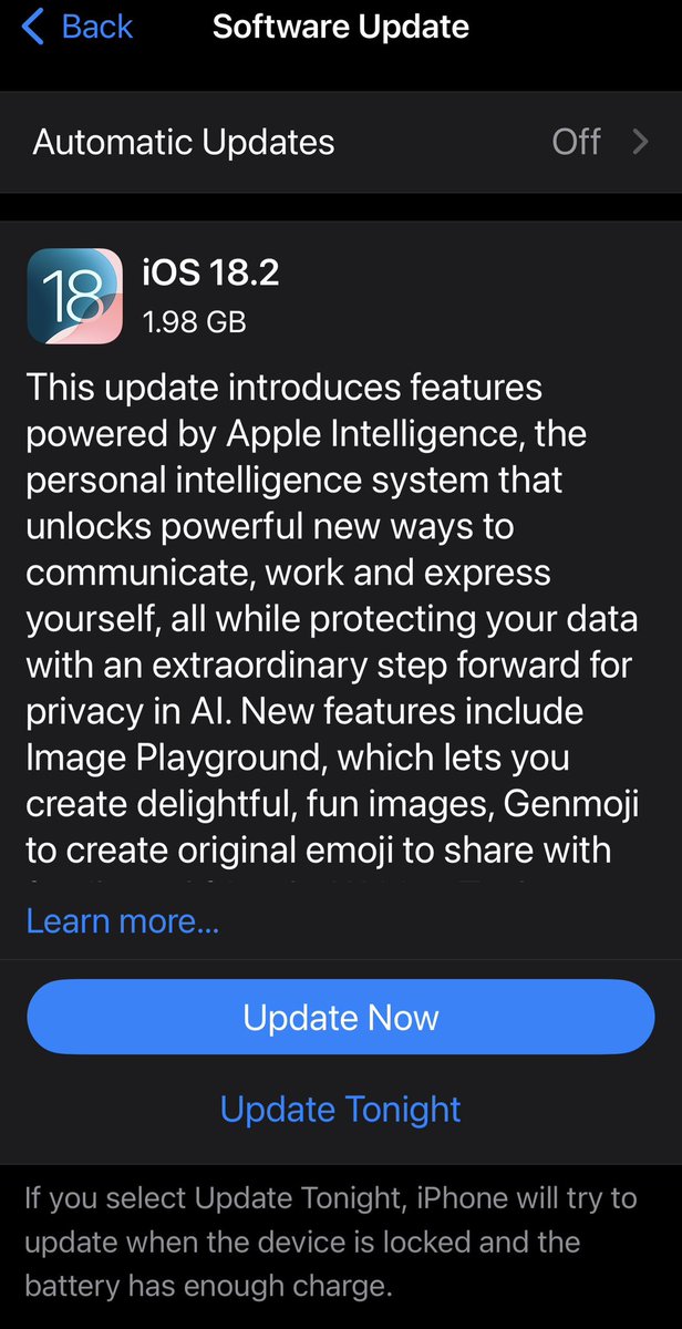 arun_zodiac's tweet image. Upgrade now! #iOS182 #AppleUpdate