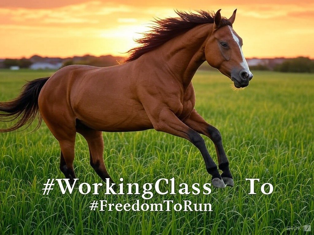 Kokki_Boys's tweet photo. The horse is the working class.
It runs faster without the dead weight of capitalist jockeys.
#WorkingClass #DreamBig #RealisticGoals #CapitalistJockeys #FreedomToRun https://t.co/DeaeDea0k3