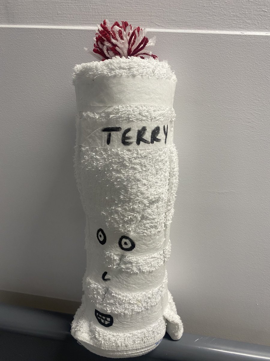 Got to love patient self directed  engagement… supportive cough 😷 so patient suggests ‘let’s name and decorate the towel!’ #respisbest #chestphysio <a href="/allyw4rd/">Alex Ward</a>