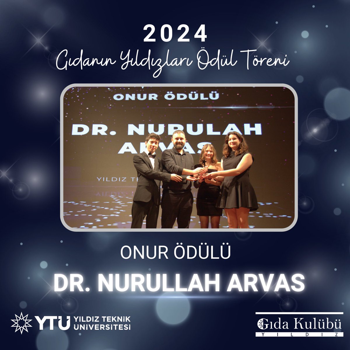 Gıda Kulübü olarak bu yıl üçüncüsünü düzenlediğimiz Gıdanın Yıldızları Ödül Töreni’nde 2024 yılı ‘Onur’ ödülü Prof. Nurullah ARVAS’a Gıda Kulübü Yönetim Kurulu Başkanı Şerife ÇİMEN ve Yönetim Kurulu Başkan Yardımcıları tarafından takdim edilmiştir. Kendilerini tebrik ederiz.🌟
