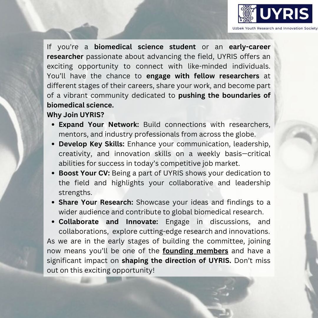 _denizaakin's tweet photo. Hammaga Salom!
Siz O‘zbekiston Yoshlar Tadqiqot va Innovatsiya Jamiyati (UYRIS) a’zosiga aylanishga qiziqasizmi?

Telegram: https://t.co/4XoFHHlcwn
Instagram: @yosh_tadqiqot https://t.co/rrWV9N4VwD