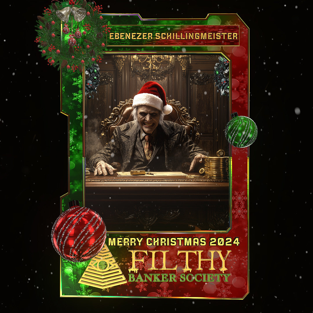 filthy_banker's tweet photo. 13  Days 'Til Christmas Eve!

Don't forget to pick up your stocking stuffer at:

https://t.co/gvcrqGWtAs

...and mint your very own limited edition:

    "FBS Christmas 2024 Ebenezer Schillingmeister" NFT 

on the @Theta_Network blockchain!

FBS VIPs! Check your wallets for your Secret Santa airdrop this Christmas Season.

@OpenTheta