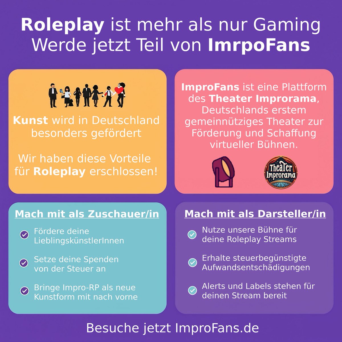 Improrama's tweet image. Jetzt ist es amtlich. Roleplay ist Kunst &amp;lt;3 Schaut jetzt auf unserer neuen Plattform ImproFans.de vorbei!