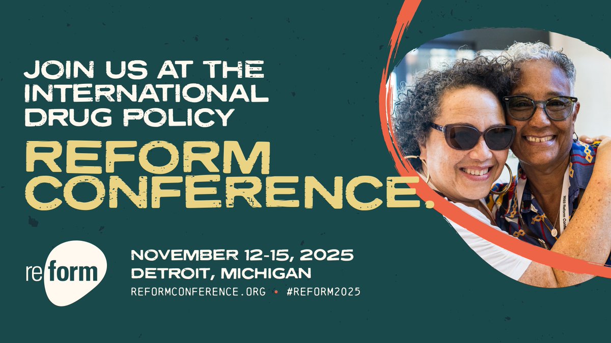 It's more important than ever that we come together to shape and build the future of drug policy reform. Join us in Detroit! Save the date for #Reform2025, share this post with fellow reformers, and sign up to receive email updates: engage.drugpolicy.org/secure/join-us…
