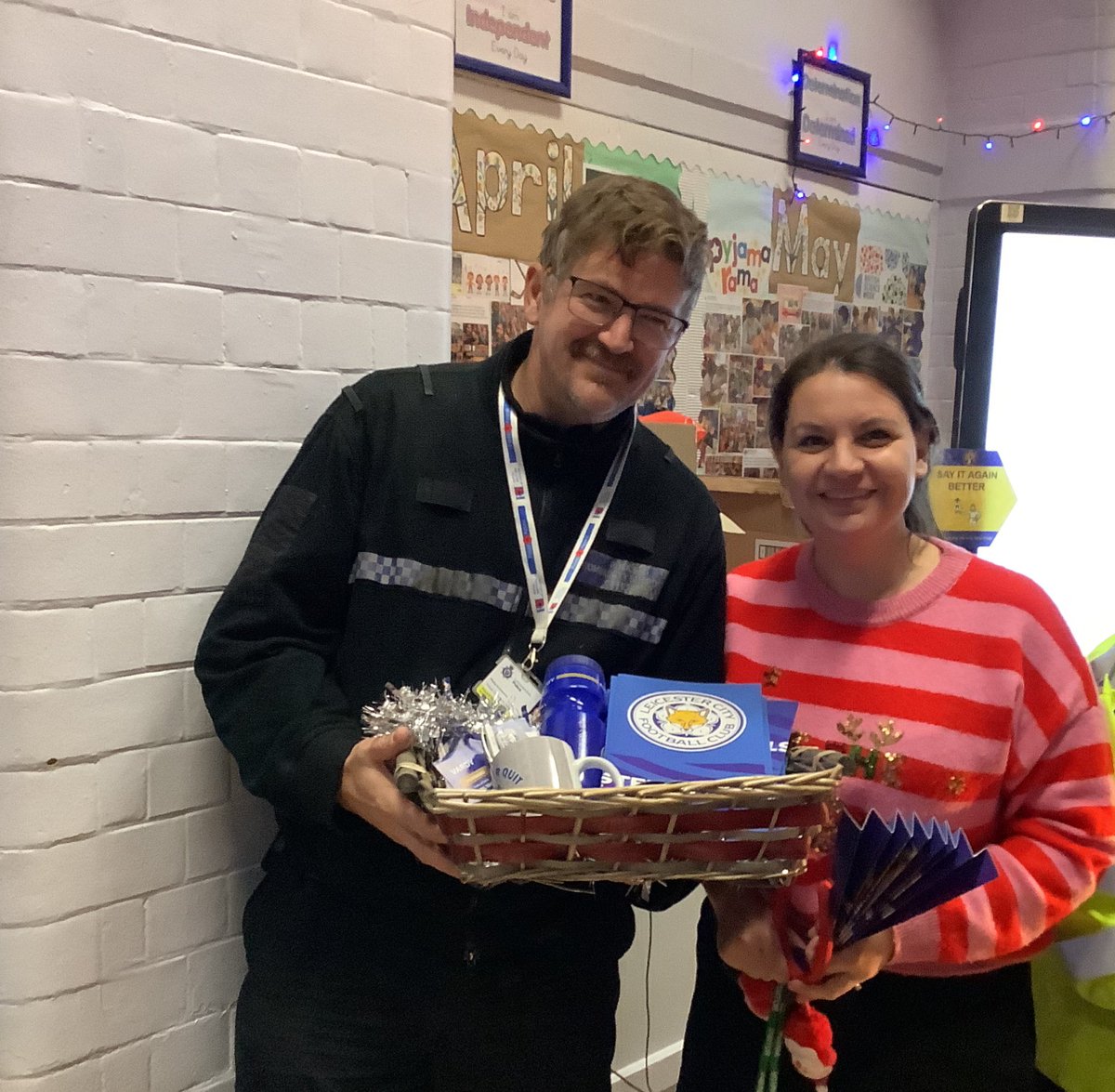 Naima_AshField's tweet photo. Even our guests were impressed with the Day 5 attendance prize. #inschoolontime to get you a chance to win these lovely LCFC merchandise. @HazelSchool @HazelSchool https://t.co/9I2x4pj4YH