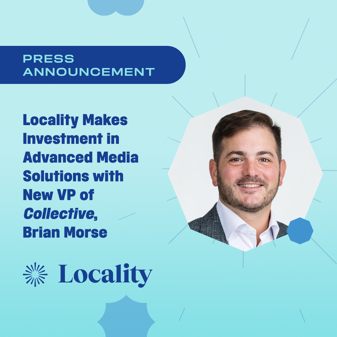WeAreLocality's tweet photo. Locality is thrilled to welcome Brian Morse as VP of Collective!

Locality is redefining the future of local TV advertising—one innovative solution at a time.

Read more about Brian’s vision and the future of Collective here >> https://t.co/Znzhz4UBsX

#WeAreLocality https://t.co/mXDzr7wgUb