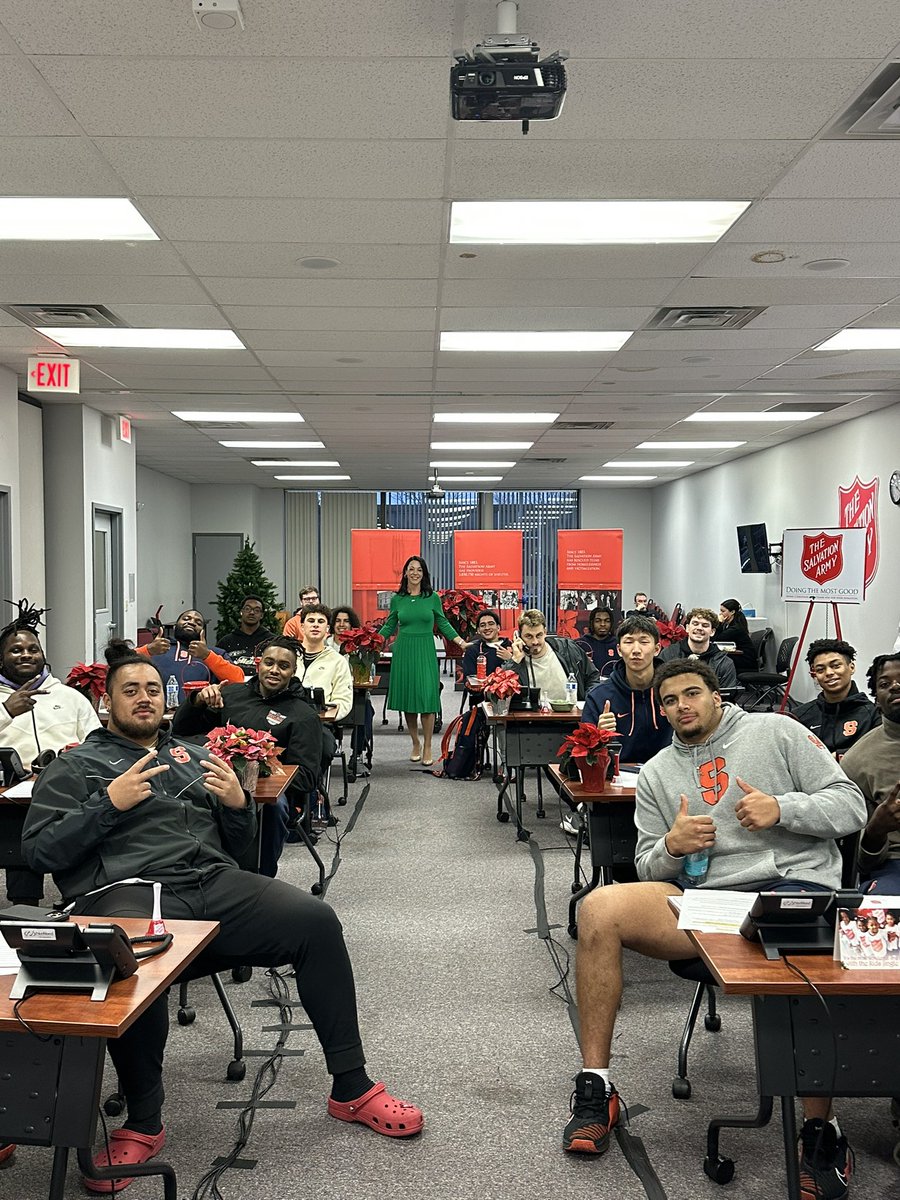 Megan Coleman (@megsnewsflash) on Twitter photo Hanging with <a href="/CuseFootball/">Syracuse Football</a> for our annual Kettlethon as we team up with <a href="/SalArmySyr/">Salvation Army Syr</a> to help local families this holiday season.
Call (315) 671-0000 or text Kettles to 31333.
<a href="/CNYCentral/">CNY Central</a> Hanging with <a href="/CuseFootball/">Syracuse Football</a> for our annual Kettlethon as we team up with <a href="/SalArmySyr/">Salvation Army Syr</a> to help local families this holiday season.
Call (315) 671-0000 or text Kettles to 31333.
<a href="/CNYCentral/">CNY Central</a>