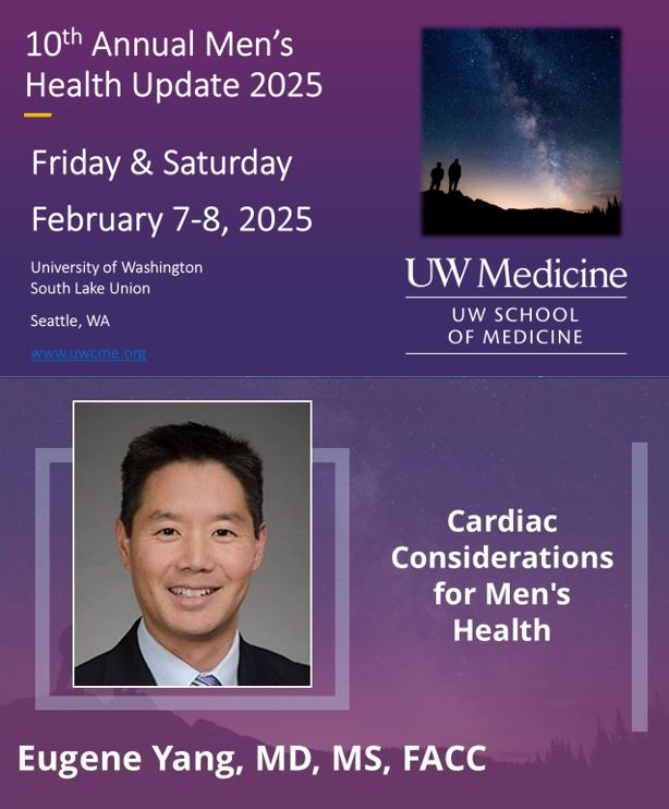 UW CME (@uwcme) on Twitter photo Join us at the 10th Annual Menās Health Update, with Dr. Eugene Yang, presenting "Cardiac Considerations for Men's Health." uw.cloud-cme.com/MJ2505 <a href="/uwurology/">UW Urology</a> <a href="/UwUroResidents/">UWUrologyResidents</a> <a href="/UWMedicine/">UW Medicine</a> <a href="/UwMenshealth/">UW Mens Health</a> <a href="/UWCardiology/">UW Cardiology</a> <a href="/MarahHehemannMD/">Marah C. Hehemann, MD</a> <a href="/tjwalshsea/">Thomas J . Walsh, MD, MS</a> <a href="/ascha/">ash kash</a> <a href="/DrEugeneYang/">Eugene Yang</a> <a href="/spsutkaMD/">Sarah P. Psutka MD MS</a> Join us at the 10th Annual Menās Health Update, with Dr. Eugene Yang, presenting "Cardiac Considerations for Men's Health." uw.cloud-cme.com/MJ2505 <a href="/uwurology/">UW Urology</a> <a href="/UwUroResidents/">UWUrologyResidents</a> <a href="/UWMedicine/">UW Medicine</a> <a href="/UwMenshealth/">UW Mens Health</a> <a href="/UWCardiology/">UW Cardiology</a> <a href="/MarahHehemannMD/">Marah C. Hehemann, MD</a> <a href="/tjwalshsea/">Thomas J . Walsh, MD, MS</a> <a href="/ascha/">ash kash</a> <a href="/DrEugeneYang/">Eugene Yang</a> <a href="/spsutkaMD/">Sarah P. Psutka MD MS</a>