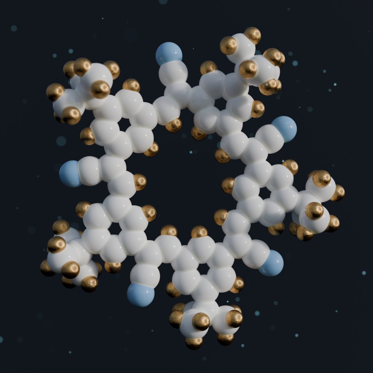 luminous_lab's tweet image. If you're in need of festive (bio)molecules, here are some ⭐-shaped suggestions
1: A cyanostar
2: PDB 8I6G
3: PDB 6M6G
4: PDB 6Y83
SMILES for the cyanostar are below, so you don't have to draw it by hand (unlike me 😅)
Feel free to add your favorite festive molecule!