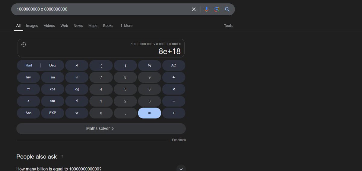 MinecraftAnims's tweet photo. @BlxckSwiss_ thats actually untrue. this calculation is:

1 billion for 1 person. 1 billion for 8 billion people is 8 quentillion. which he doesnt have. nice attention seeking https://t.co/tzzhLteYJD
