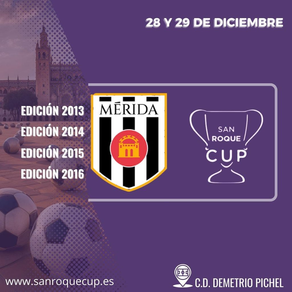 Bienvenido a nuestra novedad edición al <a href="/Merida_AD/">A.D. Mérida</a> que estará presente en nuestra edición navideña del 28-29 de diciembre donde participarán 80 equipos en nuestras 4 ediciones!

#srcup #navidad #futbolbase #torneo #christmas