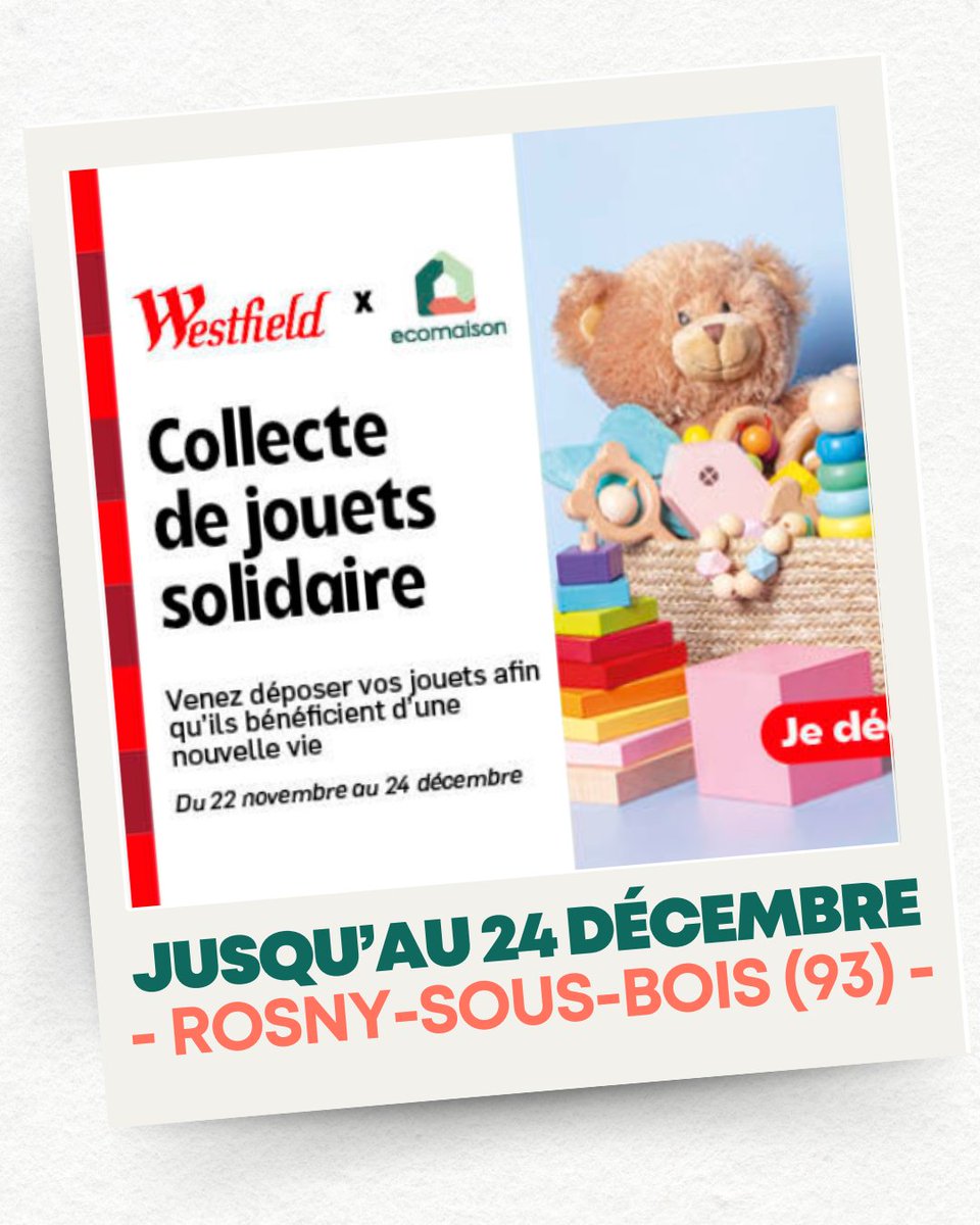 🧸  Faites de la place avant Noël en donnant une seconde vie à vos jouets inutilisés !

Des associations les restaureront pour les proposer à prix solidaire, offrant ainsi des cadeaux aux familles modestes. 

#Solidarité #Réemploi #Recyclage #SauveursDeJouets