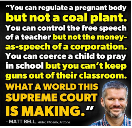 LazloXerxes's tweet photo. @MatthewGagnon Capitalism must be restrained because we live in a society with real human beings who shouldn't live beholden to corporate business profits. Otherwise,we might as well kiss our clean air,water &amp; earth goodbye. If our SCOTUS is too compromised to protect us, they can be impeached. https://t.co/uvJmK0CFqj