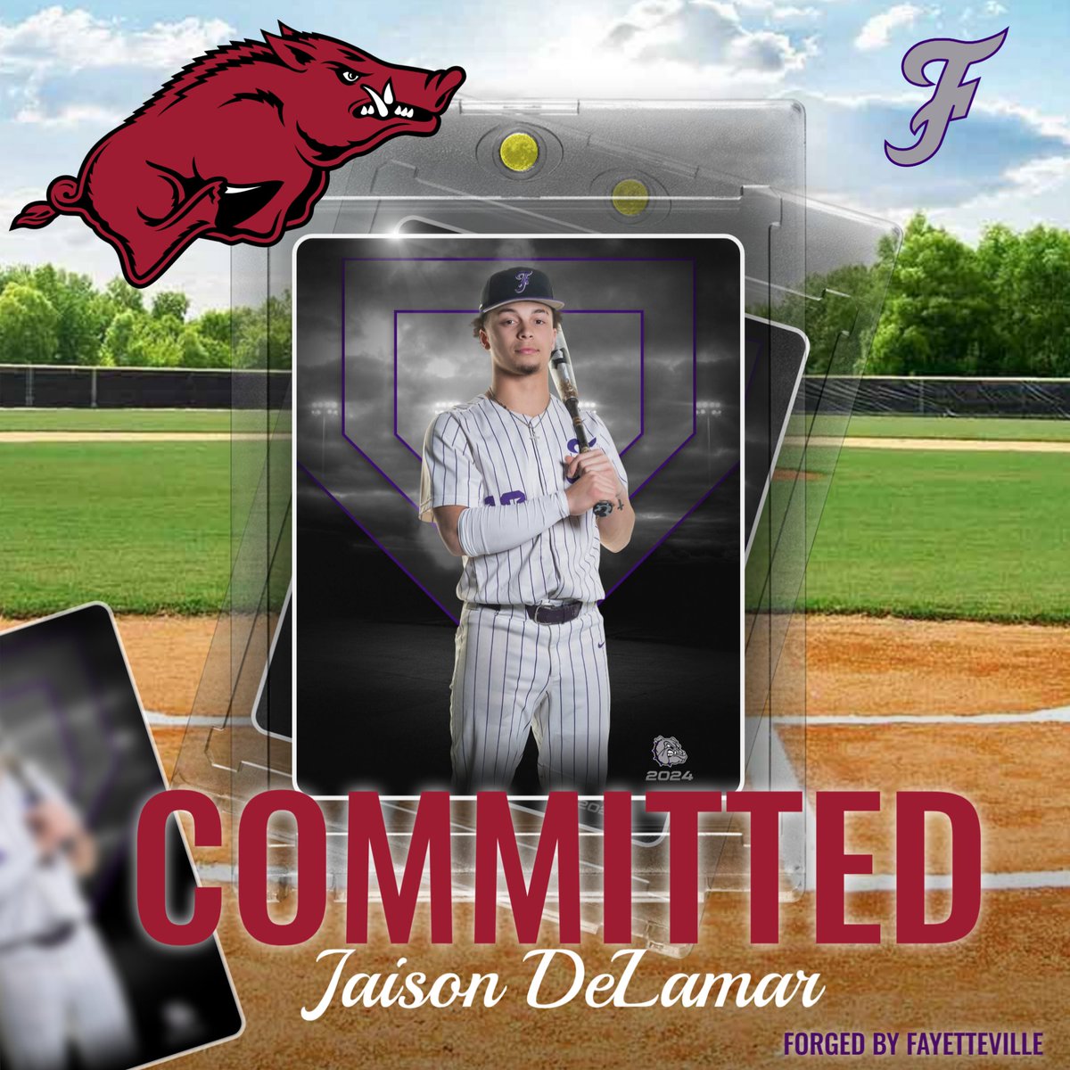 ⚾🎉 Congratulations to Jaison DeLamar! 🎉⚾ 
 We are thrilled to announce that Jaison DeLamar has signed to play baseball with the University of Arkansas! 🌟  #FayettevilleProud #SigningDay #Baseball #UniversityofArkansas #FayettevilleAthletics #WooPig