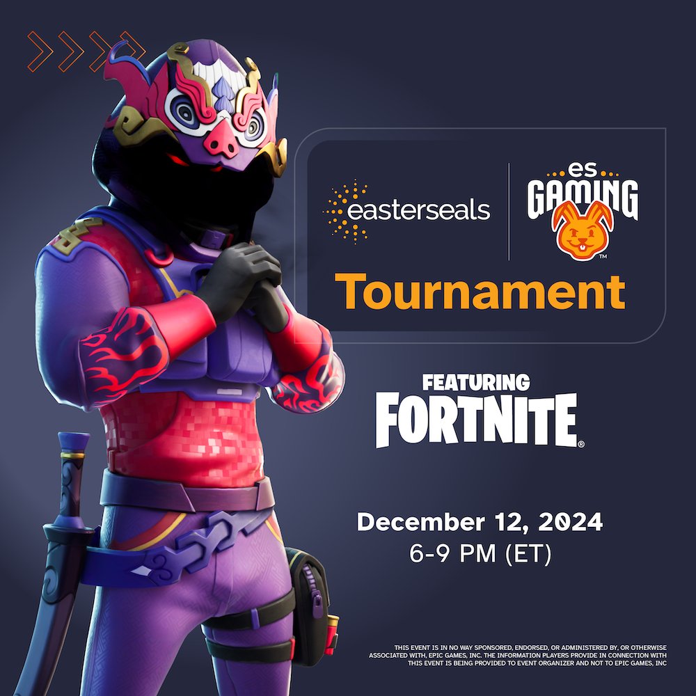 ESPORTS Trade Association (@esportstassoc) on Twitter photo Don't miss the action in the <a href="/esgaminghq/">esgaminghq</a> Tournament, powered by <a href="/EasterSealsMW/">Easterseals Midwest</a>. Tune in to see skilled disabled gamers compete in Fortnite at the highest level. Learn more at buff.ly/49A7dz5 #Easterseals #AdaptiveGaming Don't miss the action in the <a href="/esgaminghq/">esgaminghq</a> Tournament, powered by <a href="/EasterSealsMW/">Easterseals Midwest</a>. Tune in to see skilled disabled gamers compete in Fortnite at the highest level. Learn more at buff.ly/49A7dz5 #Easterseals #AdaptiveGaming