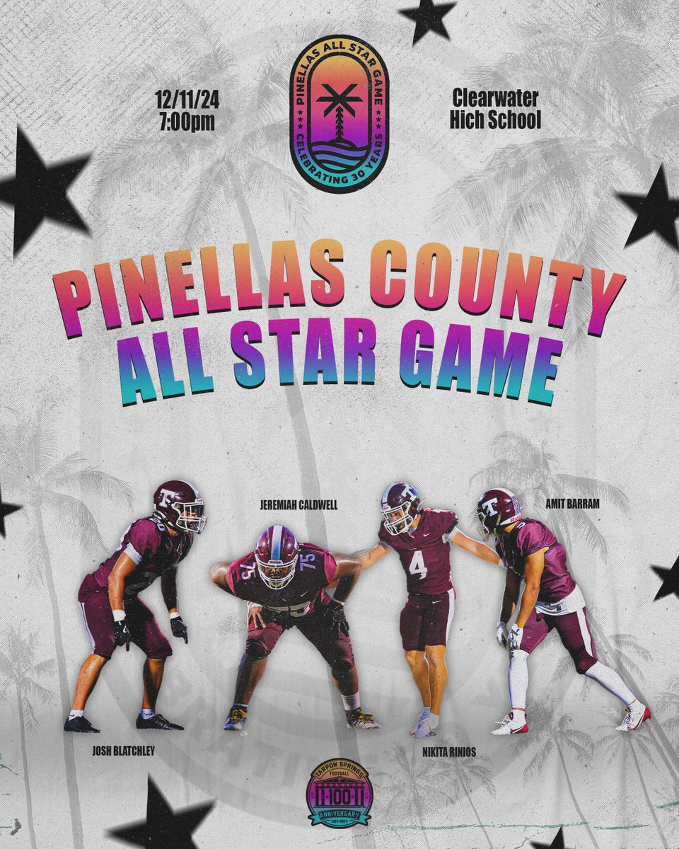 tshs_football_'s tweet image. GAMEDAY‼️

Go support these 4 gentleman tonight, at Clearwater High School for the Pinellas County All Star Game.

#TarponPride #Spongers100
