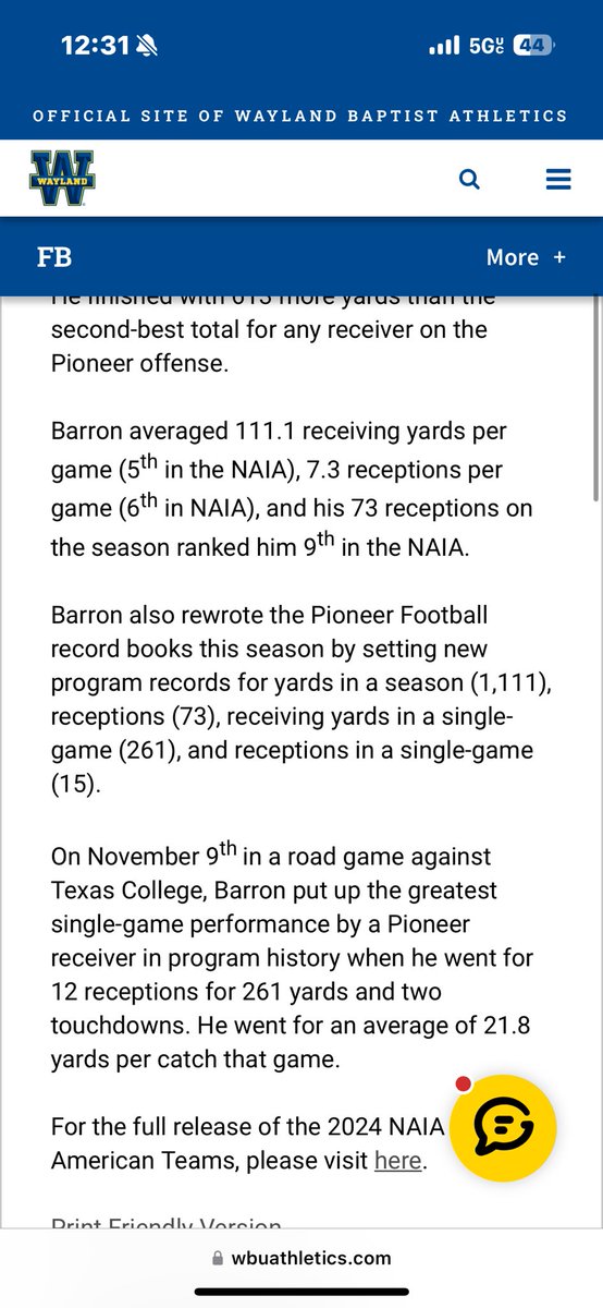 Just got named NAIA All American‼️
The first All American receiver in school history.
Another accolade, couldn’t have done it without God⭐️ 
Can’t wait to see what’s in store next!