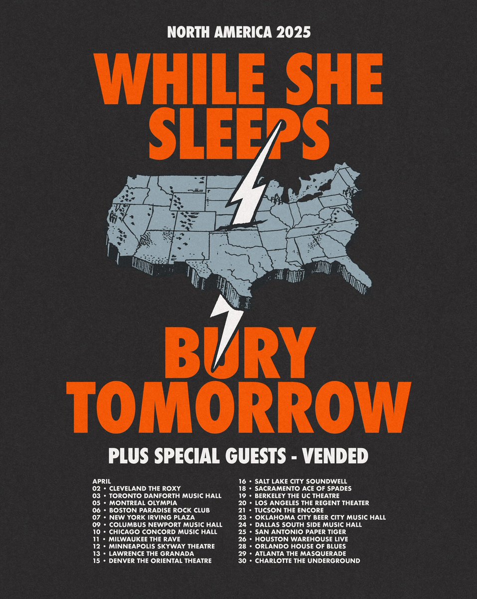 vended_official (@officialvended) on Twitter photo NORTH AMERICA 2025 🇺🇸🇨🇦
TICKETS ON SALE FRIDAY 13TH DEC 10AM LOCAL
<a href="/whileshesleeps/">WHILE SHE SLEEPS</a> <a href="/burytomorrow/">BURY TOMORROW</a> NORTH AMERICA 2025 🇺🇸🇨🇦
TICKETS ON SALE FRIDAY 13TH DEC 10AM LOCAL
<a href="/whileshesleeps/">WHILE SHE SLEEPS</a> <a href="/burytomorrow/">BURY TOMORROW</a>