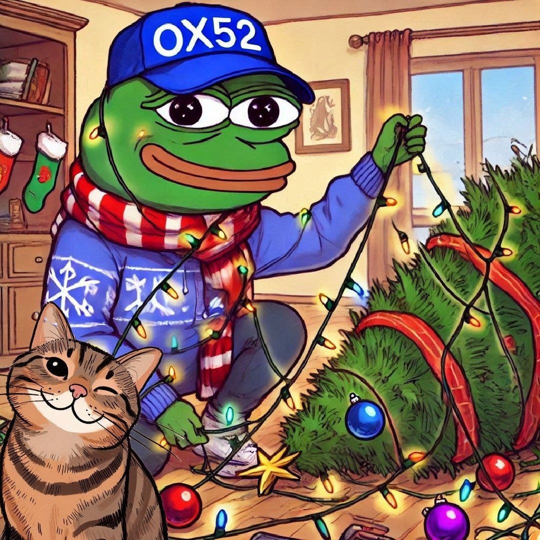 It's Whiskas Wednesdays, #BasedPepe fam!

If you celebrate Christmas, have you set up your tree?

Whiskas wants to claw your decorations and topple it! 😼

Happy ATH day... again! $150M MC, wew, we doing some fucking numbers today! ❤️‍🔥🧢🐸