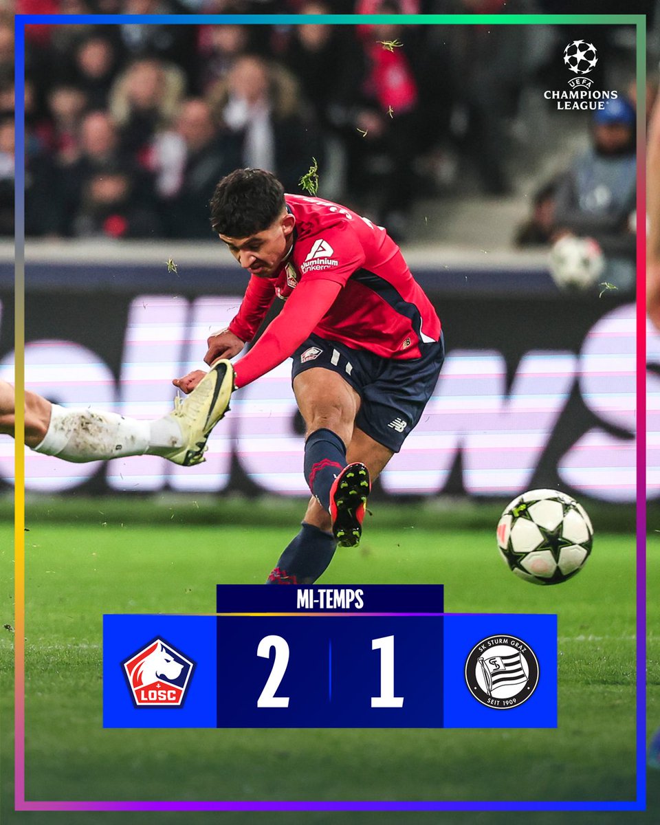 losclive's tweet photo. 45' I 2-1

C'est la mi-temps, le LOSC a totalement dominé cette première période, et mène 2-1, même si le score aurait pu être plus lourd. 

Il faudra produire la même chose pendant encore 45 minutes 👏

#LOSCSTU https://t.co/JyzLT7Krx1