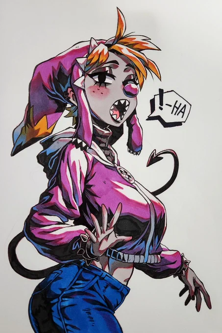 Sucker Eel Pierrot ( OC )I wanted to draw a combination of the unique mouth structure and that of a clown! I think it came out to my liking! Thanks for watching! 