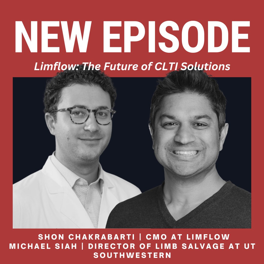 vascularpodcast's tweet image. 🎙️New episode available now 

In this compelling episode of The Life of Flow Podcast, hosts @monteromiguel and Lucas Ferrer are joined by Shon Chakrabarti MD MPH, CMO at LimFlow and Michael Siah M.D, at @UTSWMedCenter, as they explore the groundbreaking acquisition of…