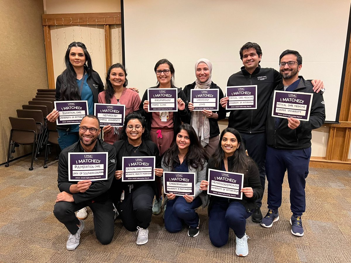 UPMCMercyIM's tweet photo. Celebrated our PGY3s on their amazing fellowship matches! Congratulations to all!

Nabihah Chaudhary: ID-CCM at UPMC
Kanika Aggarwal: Nephrology at Temple
@akanksha0411: Rheumatology at Mayo
Alaa Sayed: Cardiology at UT-Galveston
Shehryar Malik: Pulm-CCM at UPMC https://t.co/E2hRS8OLvY