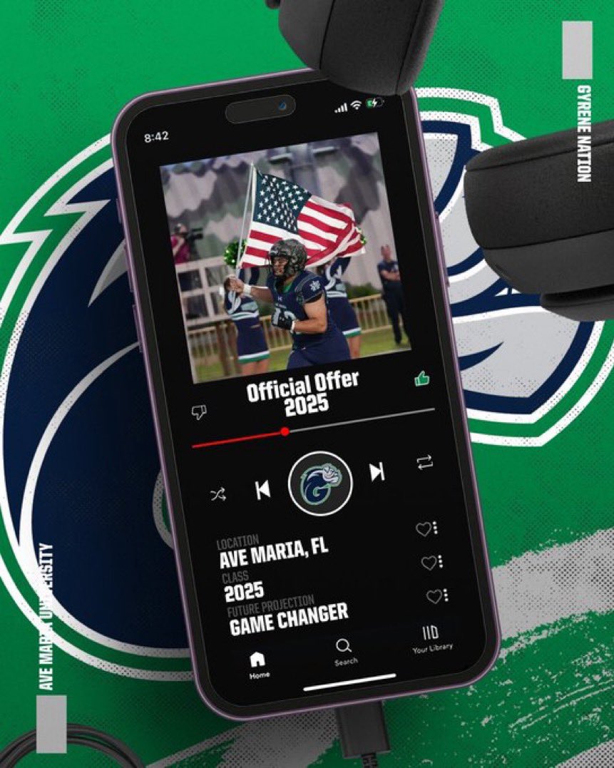 Blessed to receive an offer from Ave Maria university. Thank you to <a href="/CoachHampton16/">Will Hampton</a> <a href="/GyreneFootball/">Ave Maria Football</a>  <a href="/JoePattersonAMU/">Joe Patterson</a> <a href="/22Klac/">John Klacik</a> and the whole coaching staff!