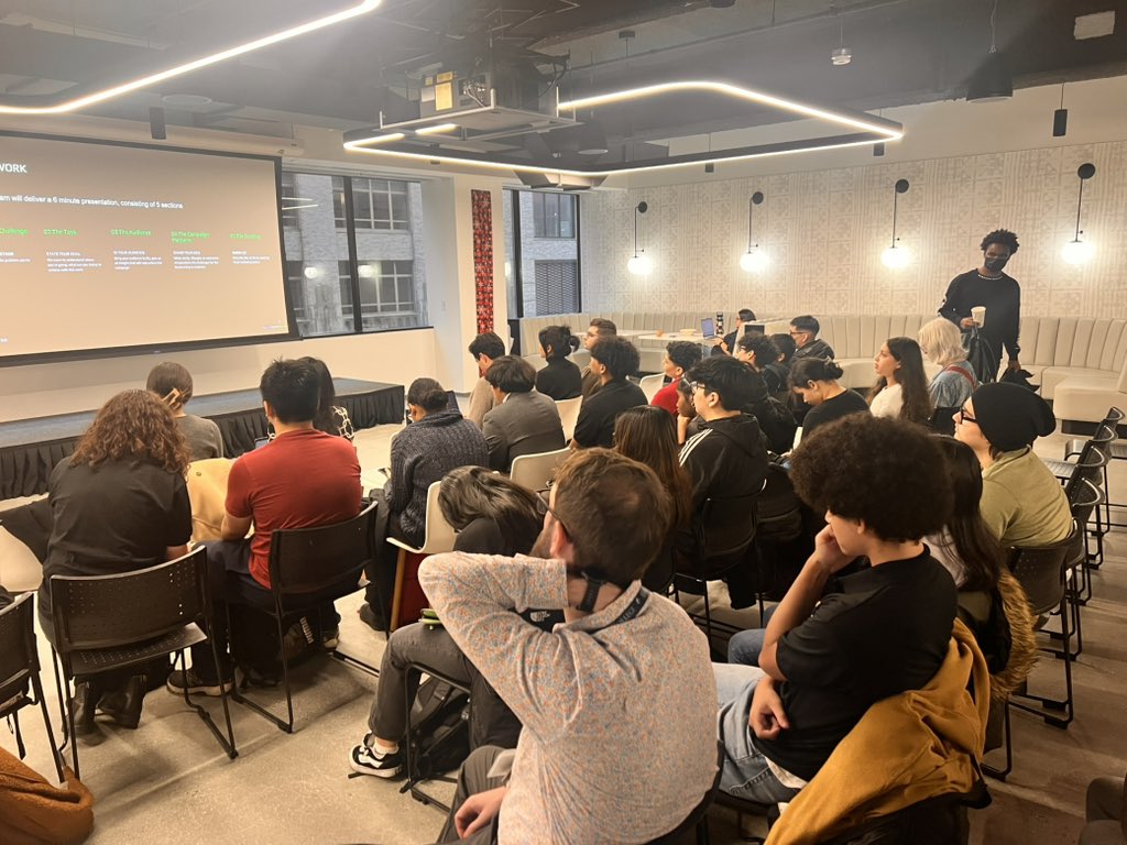 MECA’s 10th grade at today’s Razorfish Hackathon promoting positive change for teen mental health!!!