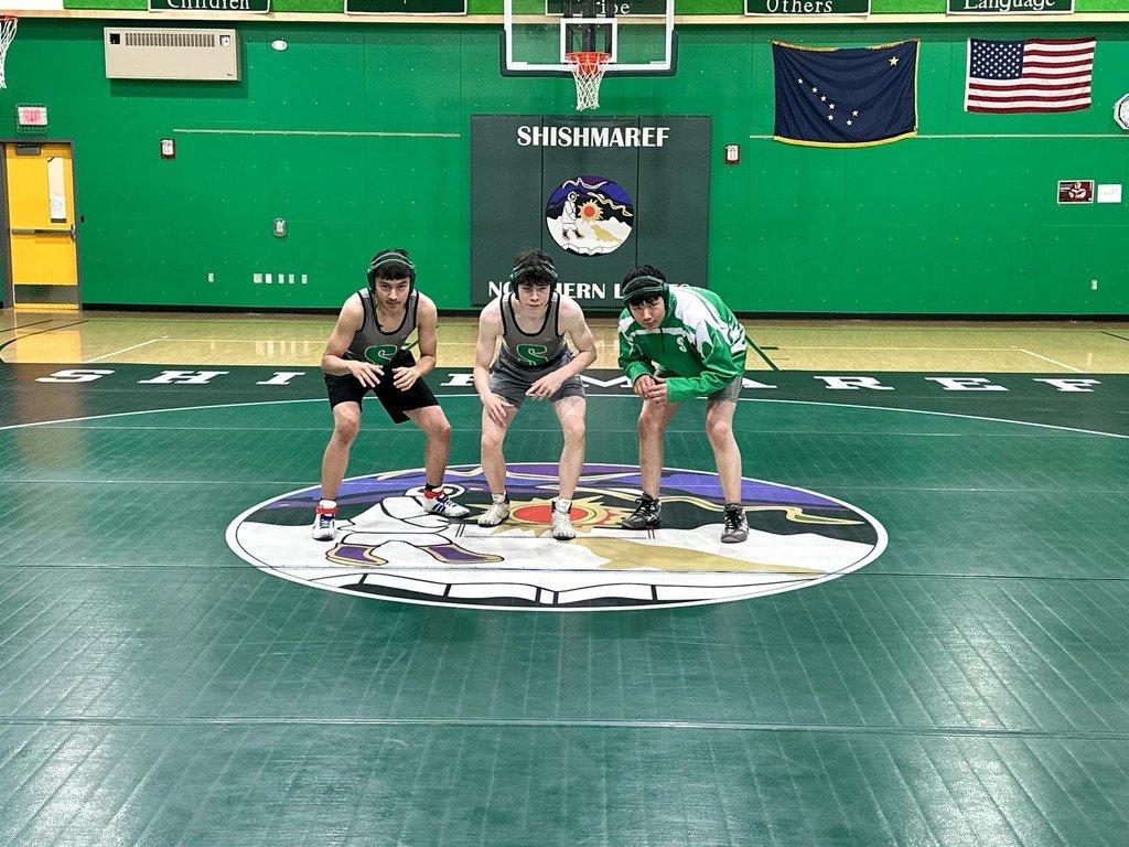ShishSchool's tweet photo. Colton Hadley, Elijah Barr, and Kaden Eningowuk are heading to Kotzebue for the Northern Conference Wrestling Tournament on December 13-15! Let’s rally together and cheer them on as they represent with strength and determination. Go Northern Lights! https://t.co/wRsr2h7dva