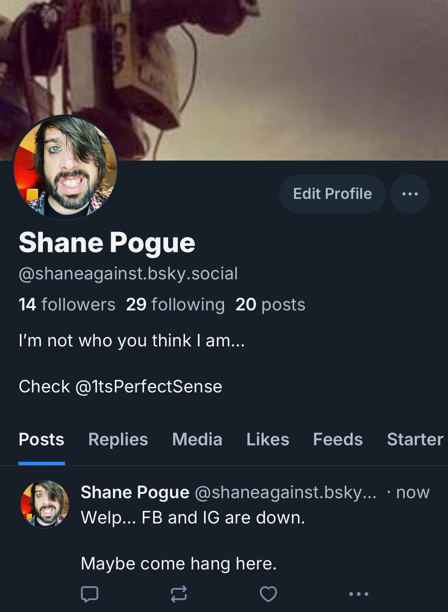 ShaneAgainst's tweet photo. #instagramdown find me over at #bluesky https://t.co/i8KGjG3jy6