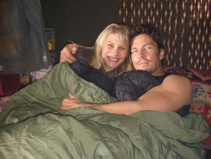 Kara Thrace and husband Cylon Sam Anders. Katee Sackhoff, Michael Trucco. "Battlestar Galactica".