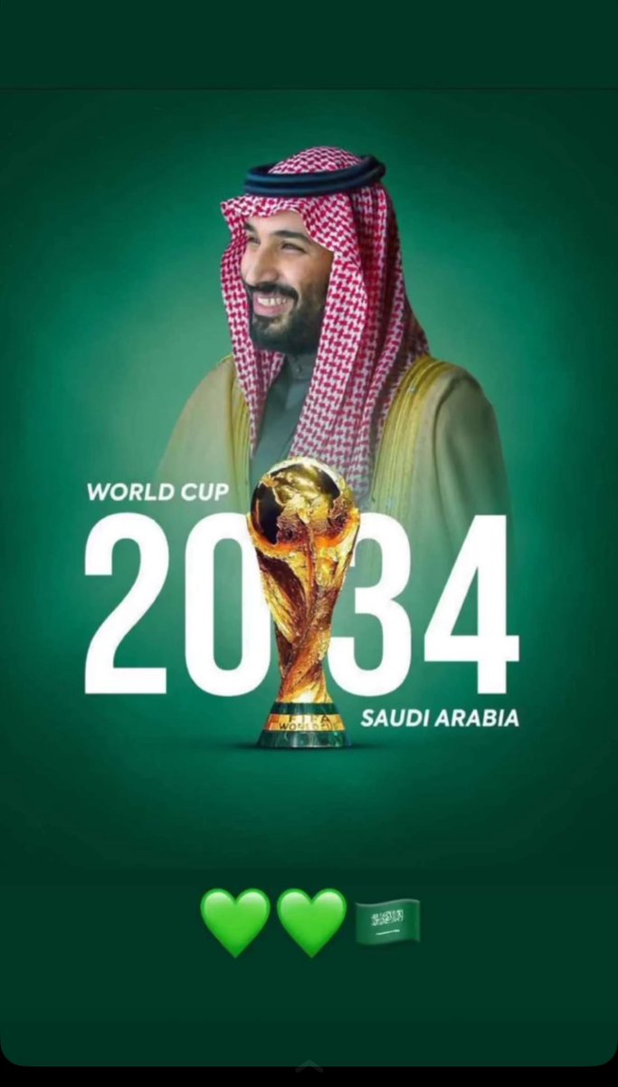 abdullah_5f's tweet photo. “نبارك لوطننا الغالي المملكة العربية السعودية فوزها باستضافة كأس العالم 2034! إنجاز عظيم يعكس رؤيتنا الطموحة ومكانتنا العالمية. نتطلع بفخر إلى تنظيم بطولة استثنائية تليق بعظمة وطننا.” https://t.co/DDrvcc50tj