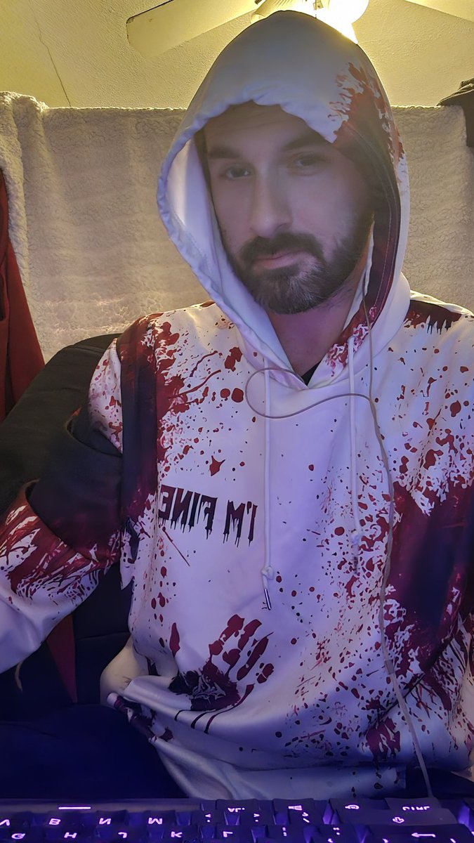 EdwardBakerVO's tweet image. Editing the final three chapters of Death Cult today between diaper changes and coffee runs. Appropriate attire!