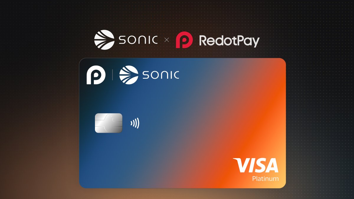 Spend crypto like fiat on #Sonic. @RedotPay is here — pre-order a crypto  card and pay with your $S and stablecoins like fiat, anywhere in the world.  The first 5,000 approved applicants
