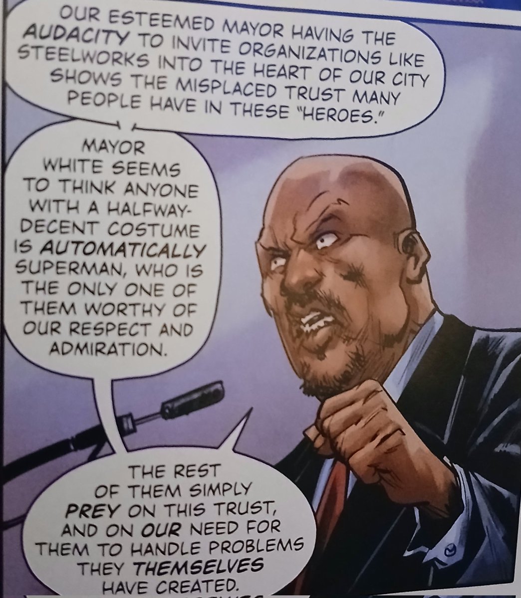 AtlBlerd's tweet photo. Just read #BlackLightning #2 from @bwrites247 and it was cool.
This politician named Harriman is a straight π¦. Of all the earthbound metas, the ONE he admires is the Ubermensch. Not Mr. Terrific, Steel or Cyborg but #Superman. Smdh.
#NCBD #NationalComicBookDay #WednesdayPulls https://t.co/z90Oj5LVMO