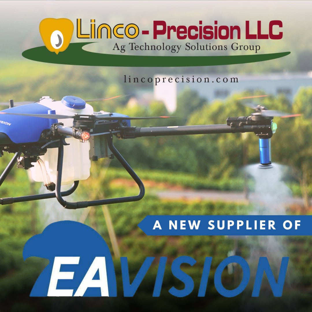 LincoPrecision's tweet image. We’re officially offering a new line of  EA Vision drones with Ag Technology Solutions Group! So excited for this new venture and can’t wait to watch it take flight!