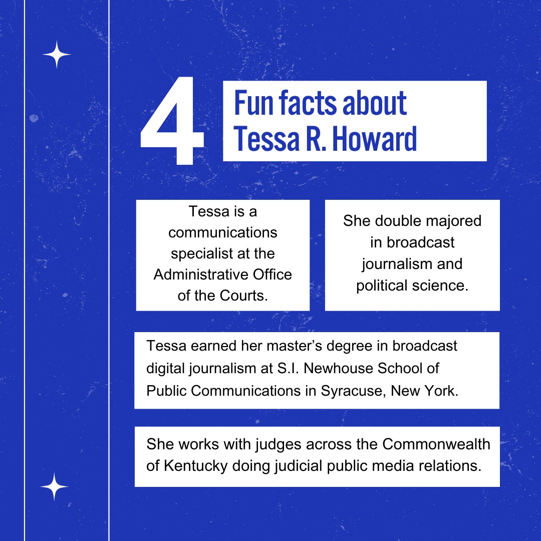 uk_ci's tweet photo. Introducing our December alumni spotlight! Tessa R. Howard (@TessaRHoward), a 2020 @UKJAMschool graduate who works as a communications specialist at the Administrative Office of the Courts! 🏛 Read more about her story here 👏: https://t.co/inTPVfZvNY https://t.co/FVv8RPLEpP