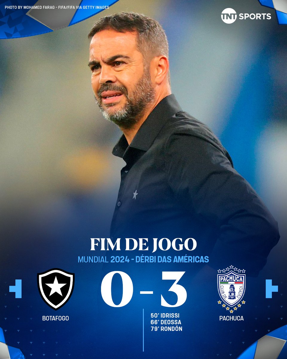 TNTSportsBR's tweet image. QUE AMASSO ABSURDO DO PACHUCA PRA CIMA DO BOTAFOGO! 😱😱😱 O Glorioso perdeu logo em sua estreia no #Mundial2024...