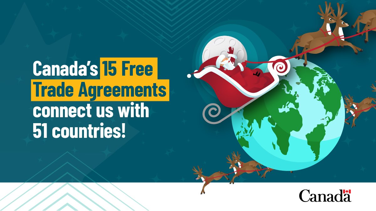 🎅 Santa isn’t the only one spreading holiday cheer!

Thanks to Canada's 15 Free Trade Agreements across 51 countries, our exports of festive goods reach far and wide. 🇨🇦🎁

Learn more about our Free Trade Agreements: tradecommissioner.gc.ca/fta-ale-canada…