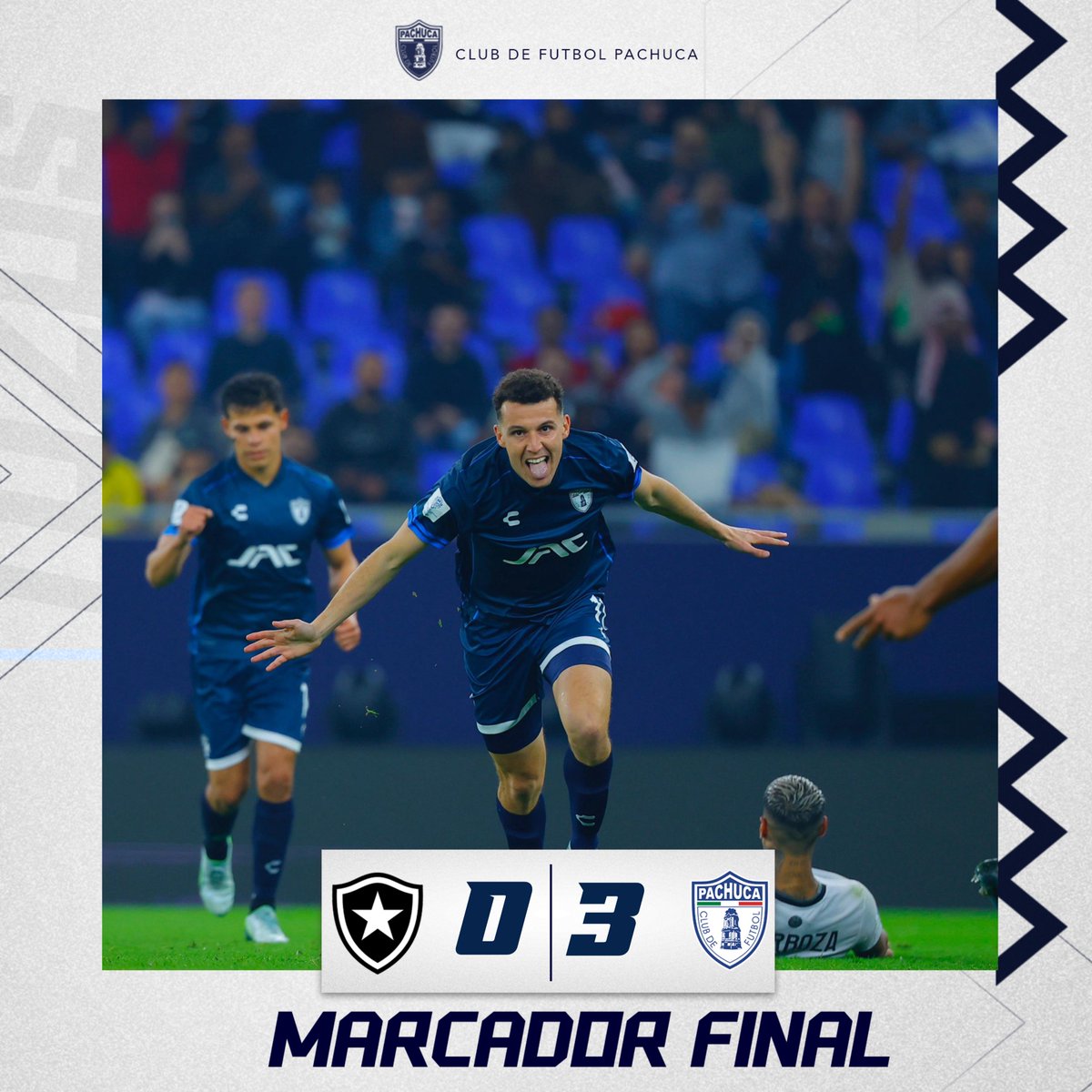 ⌚️ MF | 🇧🇷 Botafogo 0-3 PACHUCA 🌪️

¡SE ACABÓ DE DOHA! ¡EL CLUB DE FUTBOL PACHUCA GANA Y AVANZA EN LA COPA INTERCONTINENTAL! 

#PachucaParaElMundo🤍💙 | #BotafogoPachuca
