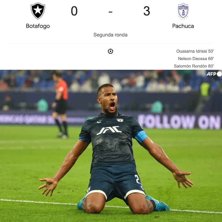InvictosSomos's tweet photo. ¡¡COMPLETAMENTE OFICIAL!! ¡¡ÚLTIMA HORA!! Pachuca destrozó al Botafogo en el Derby de las Américas y se clasificó a las SEMIFINALES de la Copa Intercontinental 2024. Con goles de Idrissi, Deossa y Rondón, Los Tuzos bailaron al vigente campeón de la Copa Libertadores de América. Los dirigidos por Guillermo Almada se metieron a la siguiente ronda, donde se enfrentarán al Al Ahly, el campeón de África. Si el conjunto hidalguense logra vencer al cuadro africano, se cruzarán en la FINAL al Real Madrid de Carlo Ancelotti. DÍA HISTÓRICO PARA EL FÚTBOL MEXICANO.