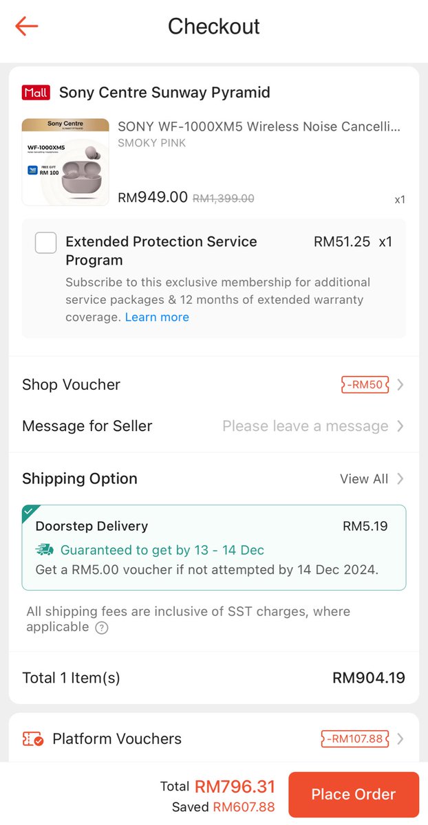 Kaw Kaw lah Sony punya promo this time‼️‼️

Sony earbuds Wf-1000XM5 only cost below RM800.Weyh harga asal RM1400 kot😭.

Saved RM600 weyh!!!, perghhh diskaun tak nak kalah.

Dah lah dapat "TOP 5 THE BEST EARBUDS" in 2024.