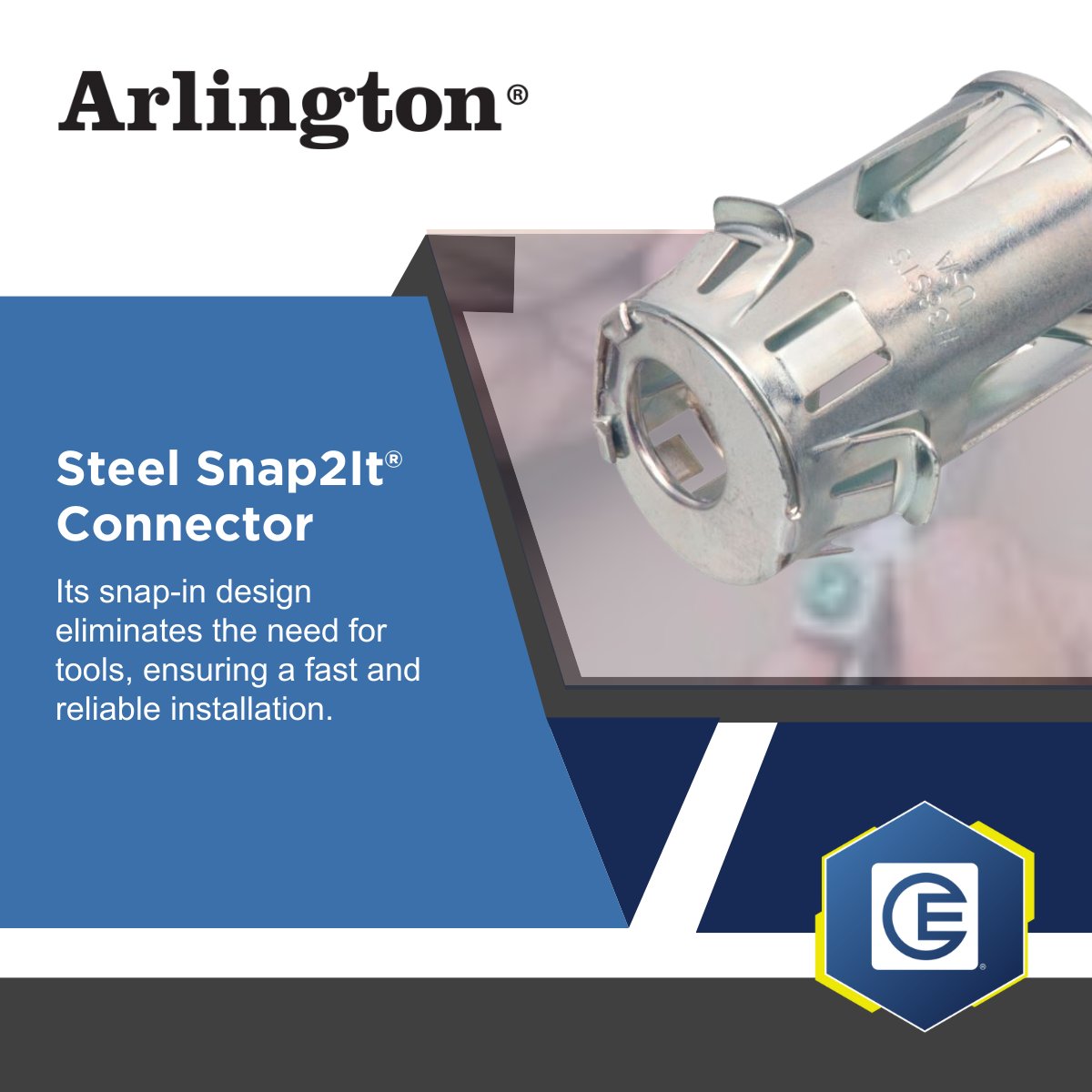 CrescentElectrc's tweet image. Get a secure, tool-free connection with the Steel Snap2It® Connector by Arlington Fittings. 

Discover its benefits for your next project! ow.ly/ooHl50UgmZF

#ArlingtonFittings #ElectricalSolutions #EfficientInstallation