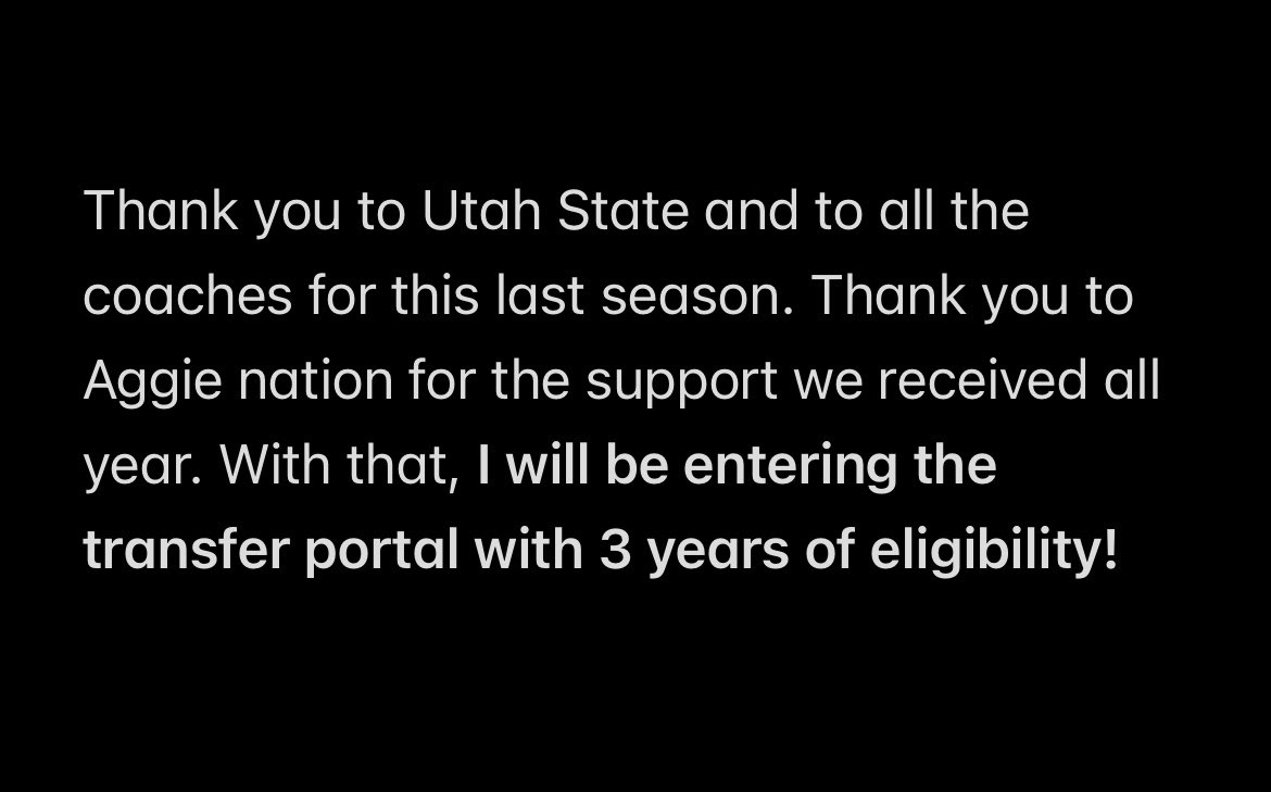 I will be entering the transfer portal with 3 years of eligibility 

- 7/9 on field goals 
- 100% inside 40 yards 
- Mountain West special teams player of the week
- Mountain West freshman player of the week