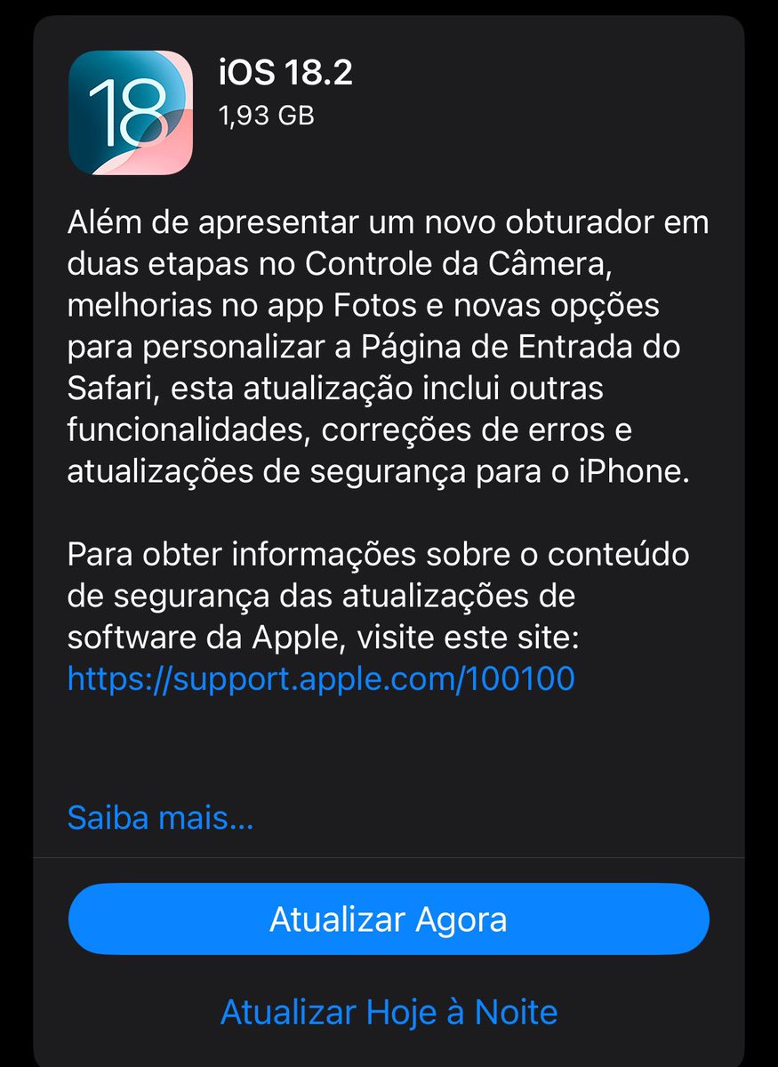 iOS 18.2 chegou